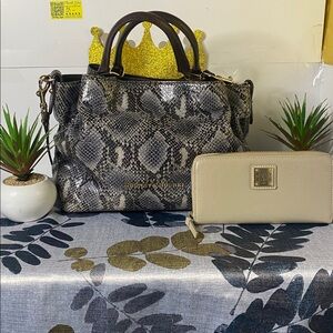 Dooney & Bourke City Barlow -Snake Skin and wallet